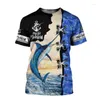 T-shirt da uomo Pantaloni a vita bassa Bella Pesca al luccio Arte Manica corta Uomini belli 2024 Stampa 3D Harajuku Camicia casual estiva unisex