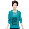 Parçalar Orta İkleed Kadın Sweaters Bahar Kükürme Külük Yeni Sahte Twopiece Set Uzun Kollu Anne Giysileri Kazak Ceket W62