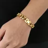 Strands Eskeem Uomini all'ingrosso Bracciale a catena cubana in acciaio inossidabile Miami 18K PVC Gold Placcato hip hop braccialetto