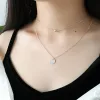 ネックレスShanice S925 Sterling Silver Tempemament Geometric Round Bead Bead Double Clavicle Women Necklace Pendant Short Choker