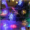 Décorations de Noël Ornements Arbre LED Flocons de neige Lumières Guirlande Vacances Natal Navidad Kerst Accueil Drop Livraison Dhlno