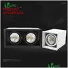 Taklampor 1st kvadratytmonterad LED COB Dimble Downlights AC110-220V 10W 15W 20W 30W Lamp Spot Drop Delivery Dhujn