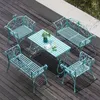 Kampmeubilair Outdoor Europese stijl Ijzeren binnenplaats Vrije tijd Tuin Binnenbalkon Salontafel Bank 3PCS en stoelcombinatie