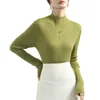 Damskie bluzki jesień kobiety top cienki pół-wysoki kołnierz poliestr długoterminowy Slim Fit Elastic Knit Pullover Casual Lady Sweting