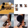 Cartoon Accessories Mouse Design Car Keychain Favor Flower Bag Pendant Charm Jewelry Keyring Holder For Men Gift Fashion Pu Leather Dhbvv