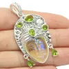 Pendants 54x30mm Goddesse Unique Torquette blanche Face Ruby Tourmaline Peridot Amethyst Birthday Gift For Sister Silver Eargs Dathe