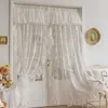 Rideau français élégant blanc broderie à volants Tulle Rideaux avec cantonnière pour filles chambre salon Rideaux transparents Rideaux Voilage