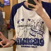 Koszulka damska Summer New Raglan Sleeve Puppy Band drukowana bawełniana koszulka z krótkim rękawem dla kobiet swobodne wszechstronne modne luźne i leniwe styleh24220