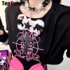 Colares femininos y2k menina osso punk harajuku gótico lolita diabo pico colar curto halloween cosplay adereços subcultura gargantilhas