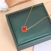 18k guldpläterade halsband lyxiga designer halsband blommor fyrblad klöver cleef fashional hänge halsband bröllop fest smycken gåva