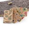 10 adet madeni para çantaları Lady Retro Cork Floral Priinting Square Kısa Kulak Çizgisi Cüzdanları Mix Renk