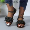Sandały z płaskim dno sandały w kształcie kwiatów dla kobiet 2024 Nowe ponadwymiarowe bohemijskie sandały WSIH T240220