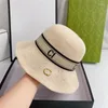 Wide Brim Hats Mens Womens Straw Hat Luxurys Designers Bucket Fashion Beach Cap Summer Sunhat For Outdoor Travel 4 Color