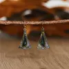 Dangle Oorbellen Driehoekige Sector Voor Vrouwen Retro Inlay Kleurrijke Zirkoon Gepersonaliseerde Piercing Eardrop Dames Accessoires Sieraden