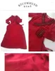 Abbigliamento da palco Abbigliamento tibetano Bola Stile etnico Abito rosso vino Scollo a V 4 stagioni Cotone Lady Chinese Zang Person Love