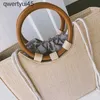 Totes Soulder Bag for Women Circle Wooden andle Knied andbag Straw Bags for Women Tote Bag Raan Crossbody Bag Beac and BagH24220