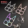 Cartoon Rabbit Ear Self Defense Ring Head Cat Två fingrar Buckle Designer Wolf Hand Justice Life Hammer Tiger 0sgo