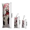 Keychains japanska anime karaktär Mini Dakimakura Keychain Cosplay Pendant HD tryck hängande prydnad Söt liten kroppskudde hängen