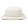 Boinas Gemvie 100% Lana Fieltro Blanco Bowler Hat para hombres / mujeres Satén Forrado Moda Fiesta Formal Fedora Traje Mago Cap