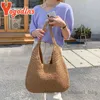 Totes Yogodlns Sommer Str Tasche Für Frauen Gewebte Handgemachte Handtasche Große Kapazität Dame Tote Urlaub Strand Tasche Rattan Schulter Tasche Bolsa t240220