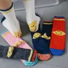 Women Socks For Kapital Smile Winter Korean Japanese Ins Style Tide Street Couple Wool Thick Line Knitted Cute Harajuku Meias