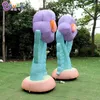 5mH (16,5ft) met blower groothandel Aangepaste reclame opblaasbare cartoon bloemen speelgoed sport inflatie planten met gezicht voor feest evenement winkeldecoratie