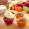 Stampi da forno 12 pezzi rotondi per muffin in silicone, riutilizzabili, 7 cm, pirottini per cupcake, strumenti per la decorazione della crema