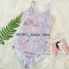 Kvinnors badkläder kvinnor 2023 Ny stropplös Push Up One Piece Swimsuit Woman Mermaid Print Sport Monokini Bodysuit baddräkt Öppen Backh2422088