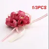 Decorative Flowers 1/3PCS Artificial Tiny Rose Buds Wrist Corsage Wedding Decor Party Prom Flower Bracelets Christmas