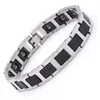 Länkarmband 12mm punk guldplatta germanium stenmagnet hälsa armband män kvinnor hiphop svart rostfritt stål magnetiska armband smycken