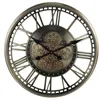 Wall Clocks European Style Metal Gear Clock American Retro Art Living Room Decoration Creative Pointer Quartz