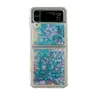 Samsung Galaxy Z Flip 4 flip3 Huawei P50 Pocket Glitter Sequins Sıvı Quicksand Bling Star Love Clear TPU Şok geçirmez CO1789345