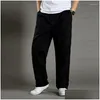 Calças masculinas calças de carga sweatpants solto em linha reta streetwear masculino harajuku moda calças casuais elástico trabalho entrega ap dhj6f