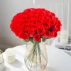 Vase de Bouquet de Roses rouges, pour décoration de maison, jardin, couronnes décoratives de mariage, bricolage, Arrangement floral manuel, fleurs artificielles