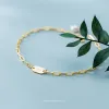 Bangles Modian 3 Color 925 Sterling Silver Simple Bracelet for Women Fashion Geometric Oval Pearl Bracelet Korea Style Fine Jewelry Gift