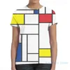 القمصان النسائية Mondrian Minimalist de Stijl Modern Art II Men T-Shirt Women Over Print Girl Shirt Boy Tops Tees Short