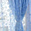 Cortina de luxo jacquard transparente para sala de estar, quarto, organza, voile, decoração de hotel, azul, amarelo, roxo, transparente