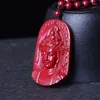 Pendant Necklaces Raw Ore Genuine Natural Cinnabar Avalokitesvara Necklace Couple Ornament