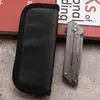 A2257 High End Flipper Faca Dobrável 14C28N Stone Wash Tanto Blade CNC TC4 Titanium Alloy Handle Outdoor EDC Pocket Facas de Pasta Abertas Rápidas