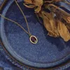 Pendants Amaiyllis Fashion Natural Stone Geometric Diamond Faceted Amethyst Oval Pendant Necklace Trendy Jewelry