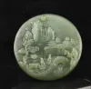 Ciondoli Cina Giada Hetian naturale intagliata a mano statua fiore paesaggio pendente j