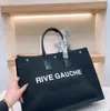 Новые модели тренда Женская сумка Rive Gauche Tote сумка для покупок сумки верхнее белье Большие пляжные сумки Дизайнерская дорожная сумка через плечо Кошелек два размера 48см 38см