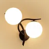 ウォールランプノルディックレッドガラスボールブラックランプG4バルブロフトカフェベッドサイドポーチ照明器具