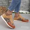 Sapatos de vestido New Sporty Lace Up Low Top Single Shoe Womens Leopard Imprimir Grosso Sole Colorido Casual Board Shoes T240220