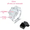 Rings Smyoue 12cttw Emerald Cut Full Moissanite Engagement Ring for Women 3 Stones Sterling Silver 925 Wedding Band with Certificate