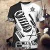 Herr t-shirts barberbutik skjortor män t skjortor 3d utskrift anpassade mans kläder o nacke överdimensionerade avslappnade korta ärm toppar coola punk streetwear q240220