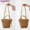 Bolsas de ombro gusure novas mulheres verão palha tecer soulder sopping beac oliday crossbody saco senhora arco casual balde andbag meninas toteh24220