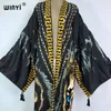 Costumi da bagno da donna WINYI Kimono Africa Estate Boho Stampa Caftano Spiaggia Elegante Cardigan Vacanza sexy Maxi usura Costume da bagno Abito da sera