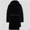 Men'S Wool Blends Mens 2021 Winter Designer Jackets Hombres Warm Windbreaker Long Outerwears Coats Black Thicken Coat M-6Xl Drop D Dhphx