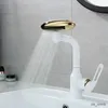 Robinets de lavabo de salle de bain Robinet de lavabo multifonctionnel à rotation à 360 degrés 4 modes Pulvérisateur à jet Mélangeur d'évier d'eau chaude et froide Robinet de lavage pour salle de bain